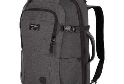front view SwissGear Gray travel backpack
