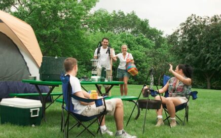 Camping with cooler backpack